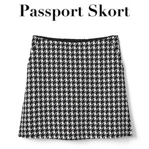 Passport Black and White Houndstooth Skirt cabi fall 24